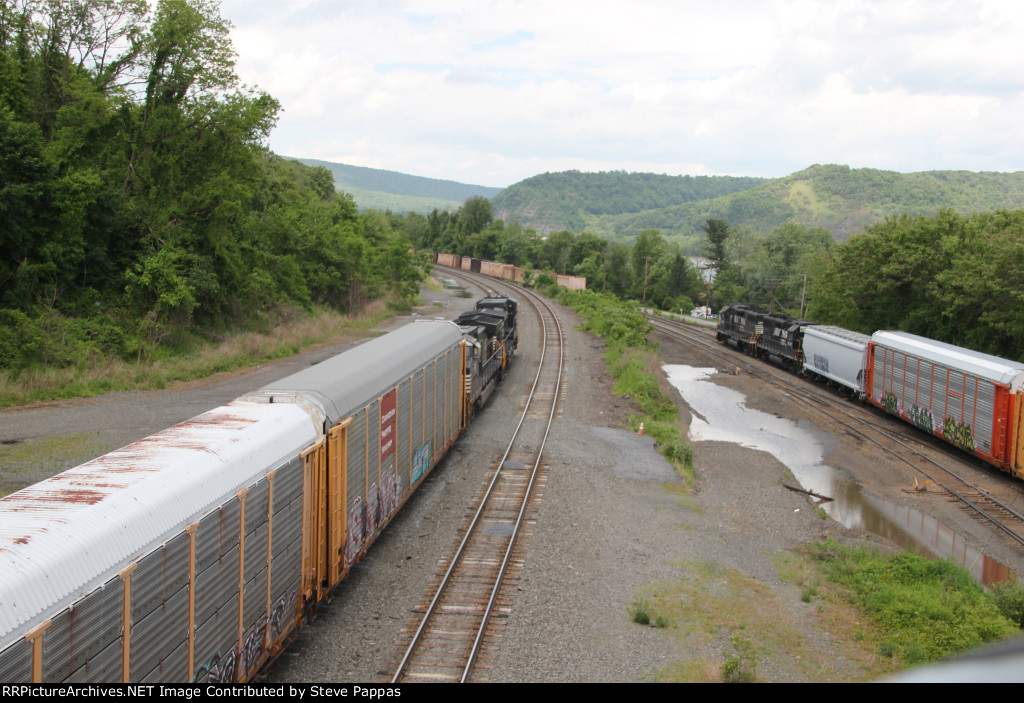 NS trains exiting Enola yard